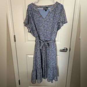 Lane Bryant Blue Floral Midi Dress